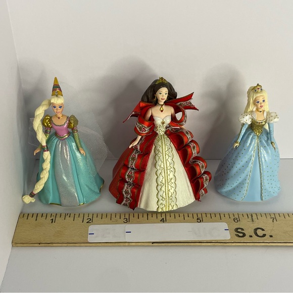 Hallmark Barbie Ornaments 97 Holiday Barbie & Repunzel 99 Cinderella - Picture 13 of 13